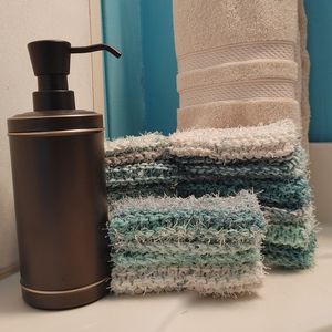Scrubby Stripes Exfoliating Washcloths, Cool Mint, 3-Piece Set